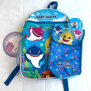 NWT Baby Shark Backpack with lunch bag